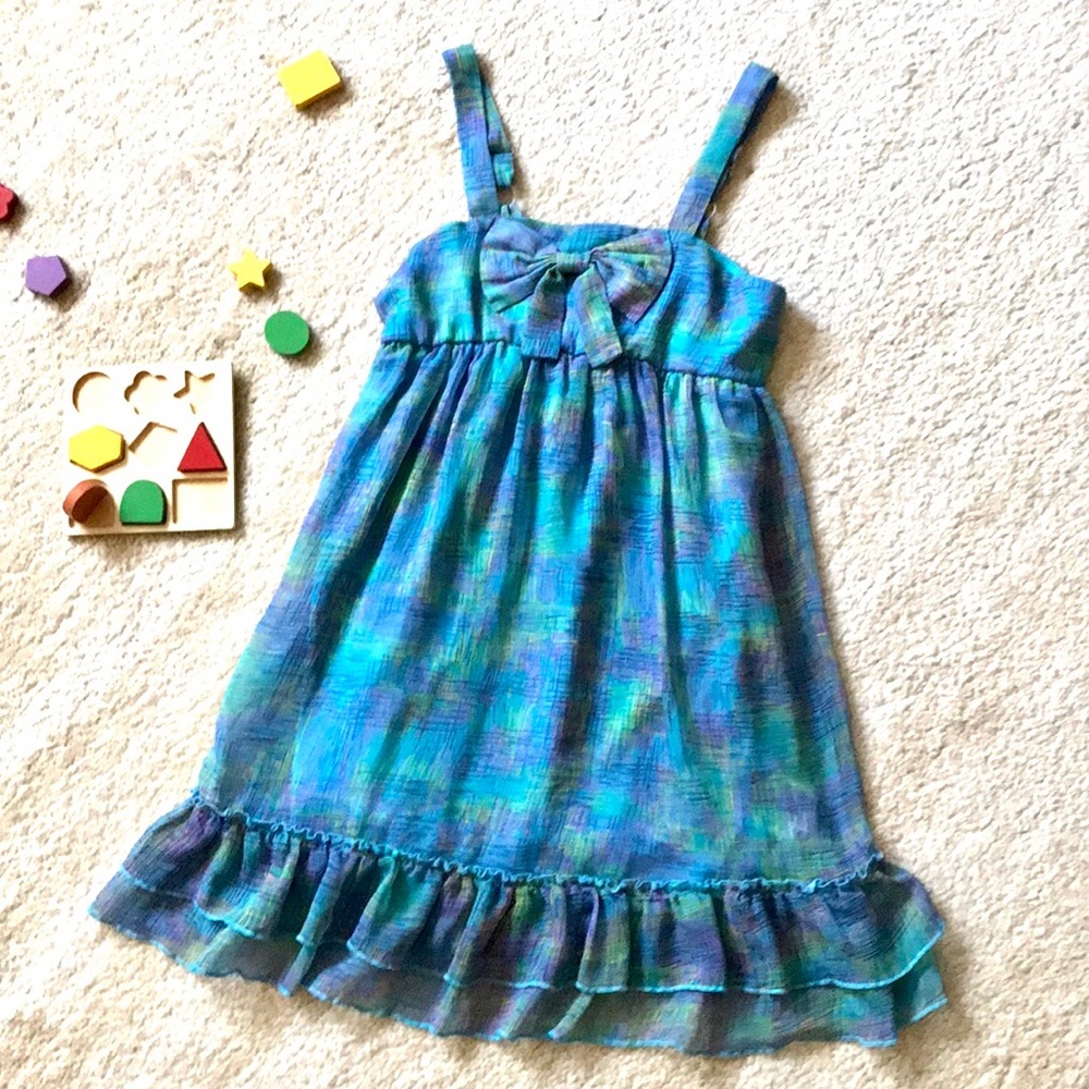 DISNEY blue dress with big bow front